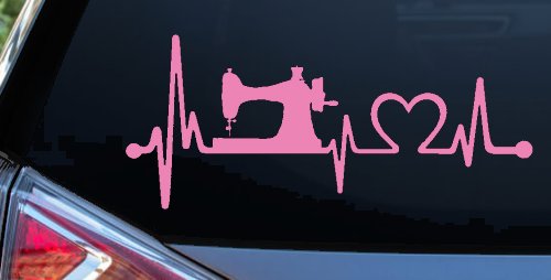 Sewing Machine Love Heartbeat Lifeline Car or Truck Window Decal Sticker