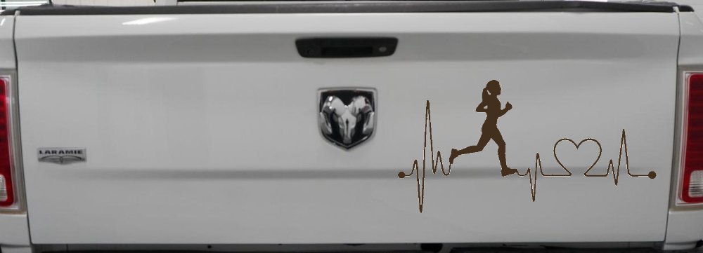Run Girl Heartbeat Marathon 13.1 26.2 Love Running Car or Truck Window Decal Sticker