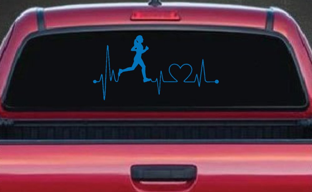 Run Girl Heartbeat Marathon 13.1 26.2 Love Running Car or Truck Window Decal Sticker
