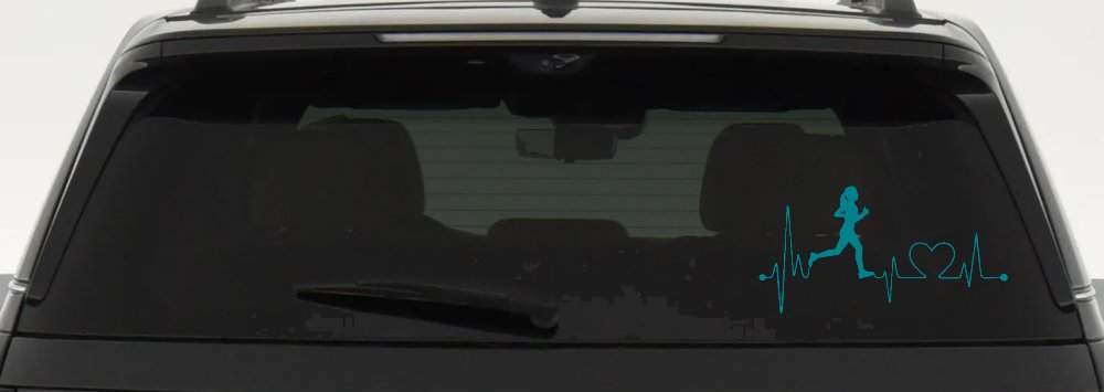 Run Girl Heartbeat Marathon 13.1 26.2 Love Running Car or Truck Window Decal Sticker