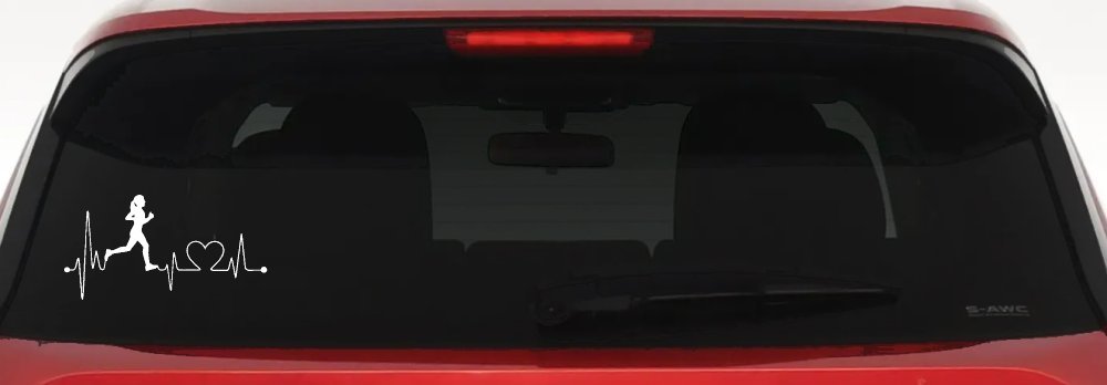 Run Girl Heartbeat Marathon 13.1 26.2 Love Running Car or Truck Window Decal Sticker