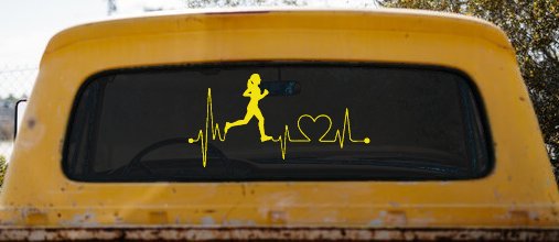 Run Girl Heartbeat Marathon 13.1 26.2 Love Running Car or Truck Window Decal Sticker