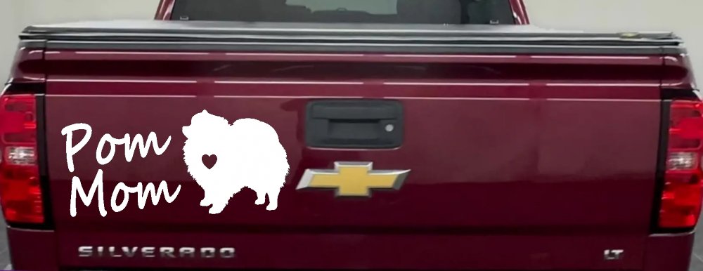 Pomeranian Pom Mom Dog  love heart Car or Truck Window Decal Sticker