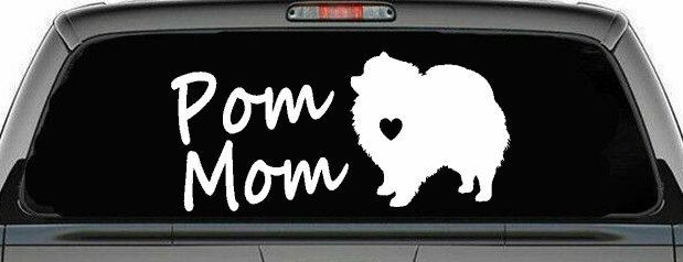 Pomeranian Pom Mom Dog  love heart Car or Truck Window Decal Sticker