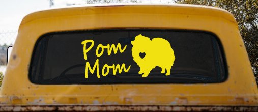 Pomeranian Pom Mom Dog  love heart Car or Truck Window Decal Sticker