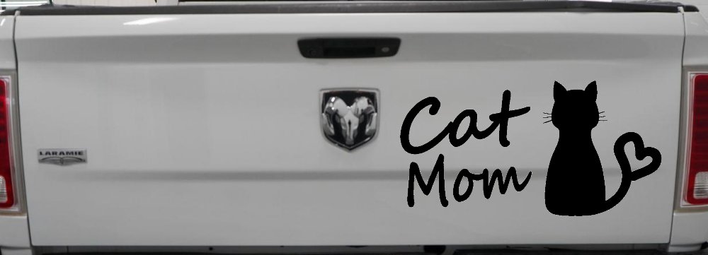 Cat Mom Love Heart Car or Truck Window Decal Sticker