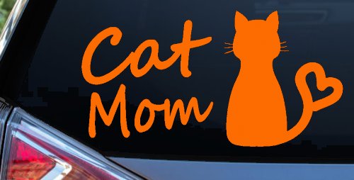 Cat Mom Love Heart Car or Truck Window Decal Sticker