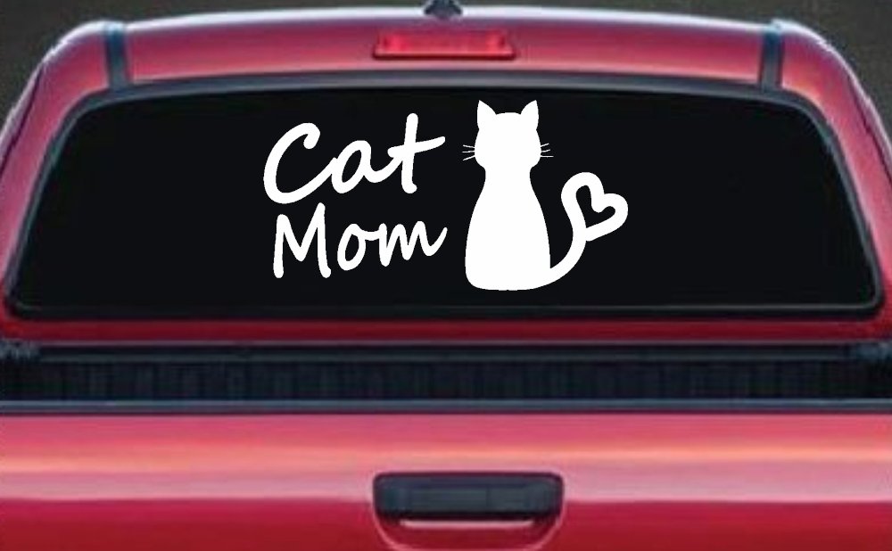 Cat Mom Love Heart Car or Truck Window Decal Sticker