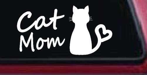 Cat Mom Love Heart Car or Truck Window Decal Sticker