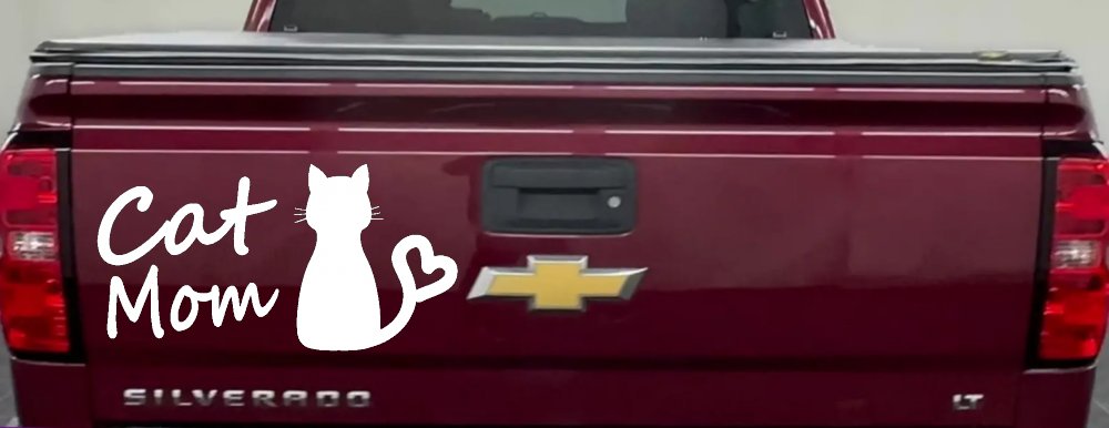 Cat Mom Love Heart Car or Truck Window Decal Sticker