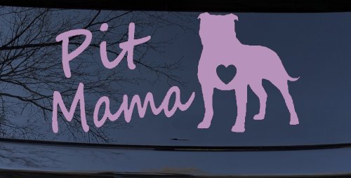 Pit Bull Mama Dog Love Heart Car or Truck Window Decal Sticker (Lilac)