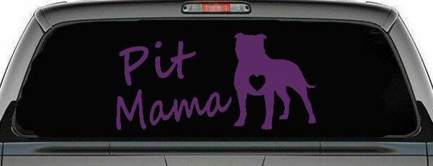 Pit Bull Mama Dog Love Heart Car or Truck Window Decal Sticker