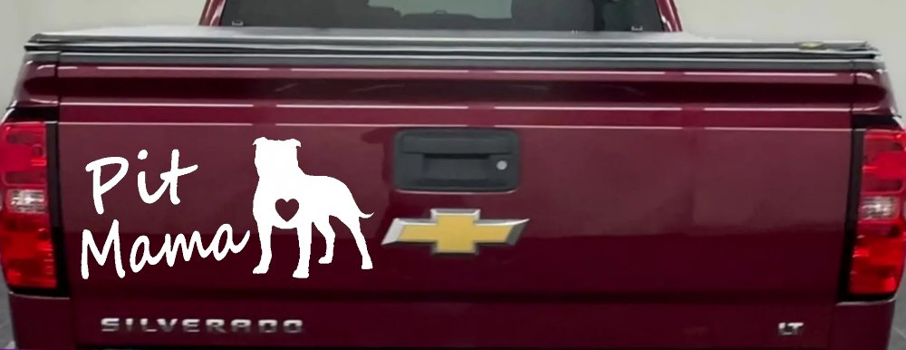 Pit Bull Mama Dog Love Heart Car or Truck Window Decal Sticker