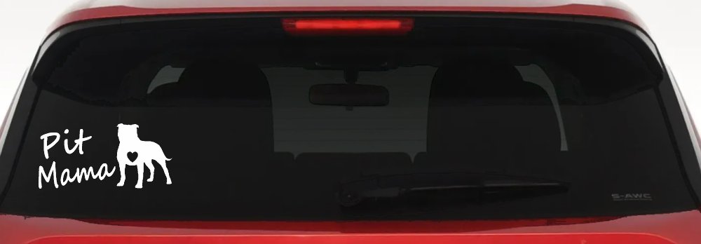 Pit Bull Mama Dog Love Heart Car or Truck Window Decal Sticker