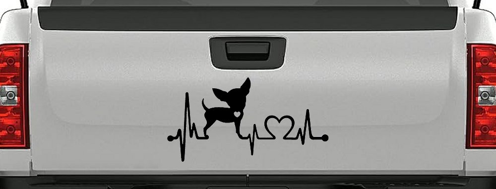 Chihuahua Love Heartbeat Monitor Car or Truck Window Decal Sticker