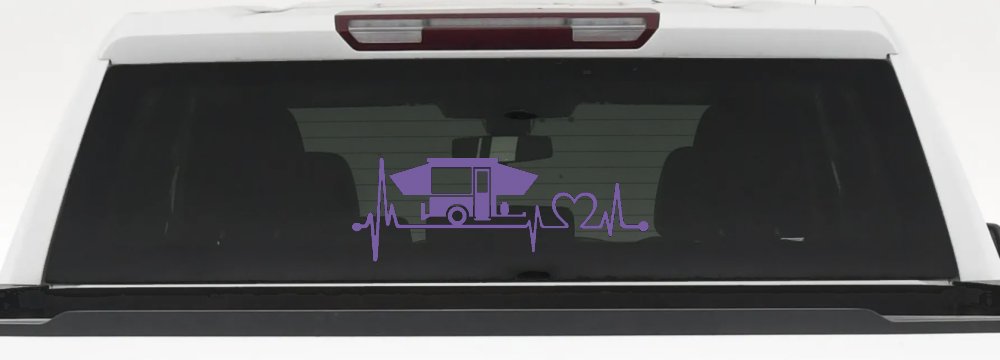 Pop Up Camper Travel Trailer Heartbeat Lifeline Car or Truck Window Decal Sticker