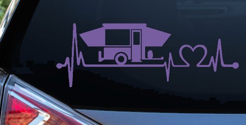 Pop Up Camper Travel Trailer Heartbeat Lifeline Car or Truck Window Decal Sticker