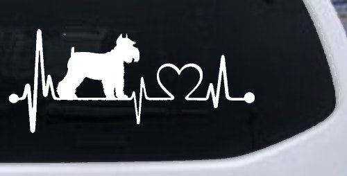 Schnauzer Heartbeat Lifeline Dog Car or Truck Window Decal Sticker
