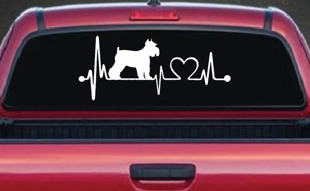 Schnauzer Heartbeat Lifeline Dog Car or Truck Window Decal Sticker