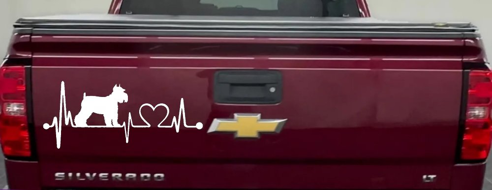 Schnauzer Heartbeat Lifeline Dog Car or Truck Window Decal Sticker
