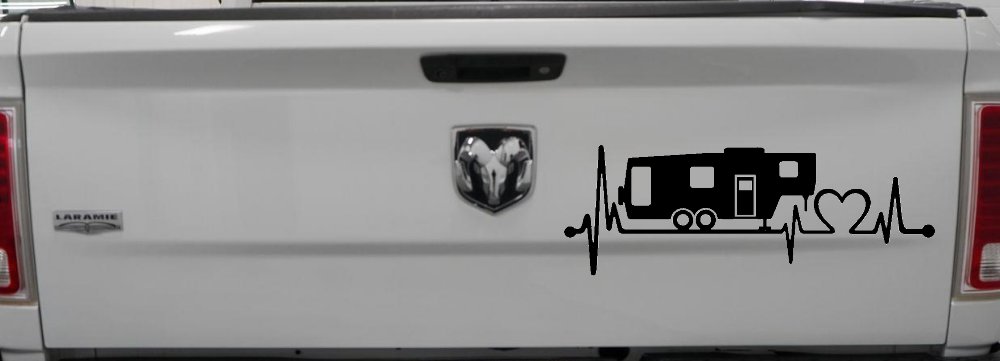 5th Fifth Wheel Camper Travel Trailer Heartbeat Lifeline Other Car or Truck Window Decal Sticker