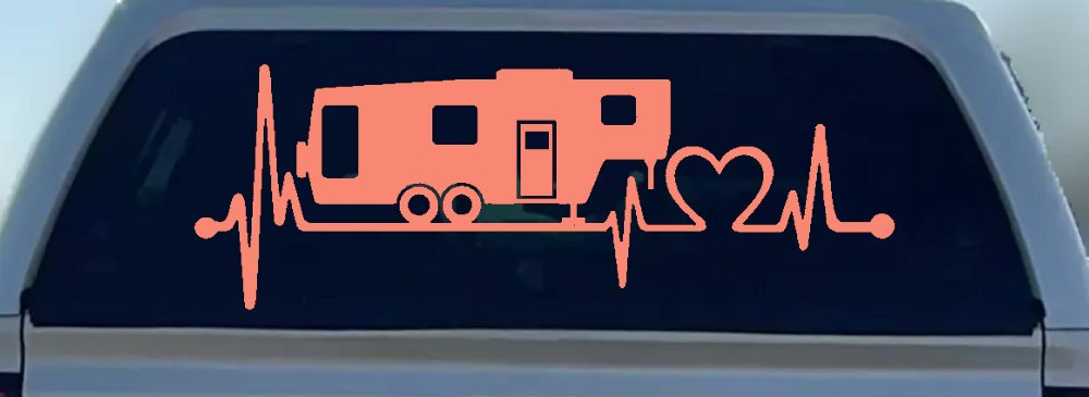 5th Fifth Wheel Camper Travel Trailer Heartbeat Lifeline Other Car or Truck Window Decal Sticker