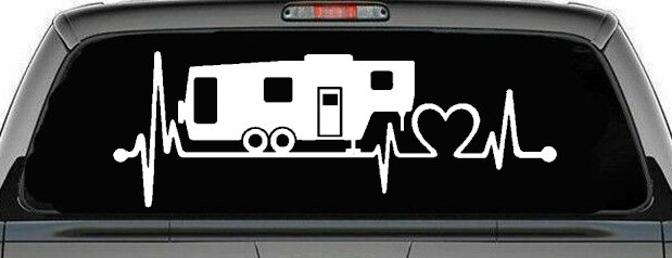 5th Fifth Wheel Camper Travel Trailer Heartbeat Lifeline Other Car or Truck Window Decal Sticker