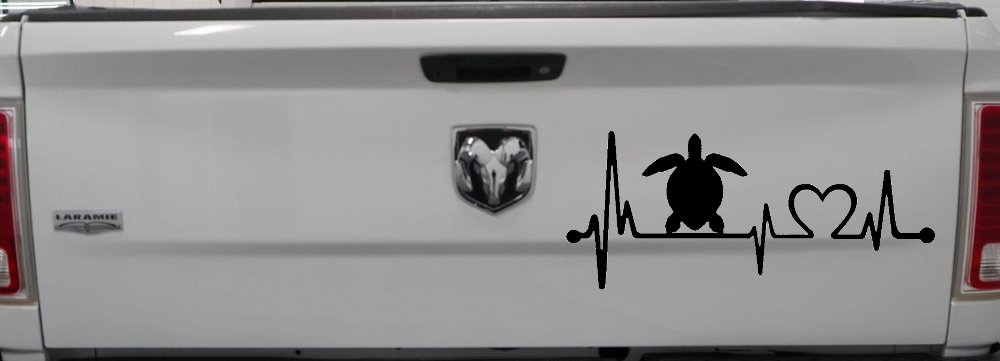 Sea Turtle Heartbeat Lifeline Car or Truck Window Decal Sticker