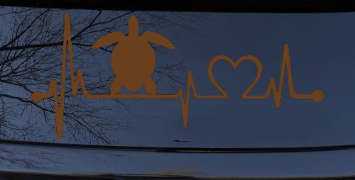 Sea Turtle Heartbeat Lifeline Car or Truck Window Decal Sticker