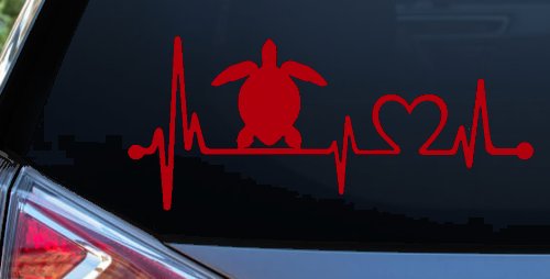Sea Turtle Heartbeat Lifeline Car or Truck Window Decal Sticker