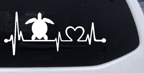 Sea Turtle Heartbeat Lifeline Car or Truck Window Decal Sticker