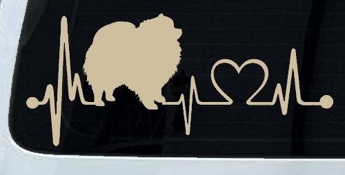 Pomeranian Dog Love Heartbeat Monitor Car or Truck Window Decal Sticker