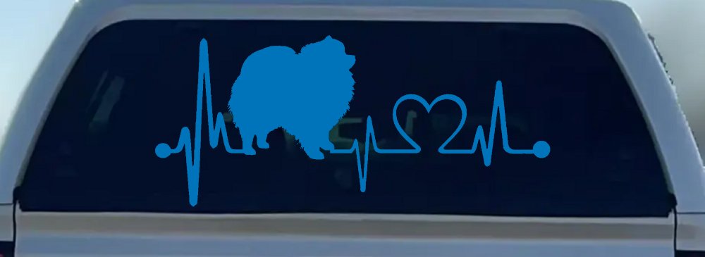Pomeranian Dog Love Heartbeat Monitor Car or Truck Window Decal Sticker