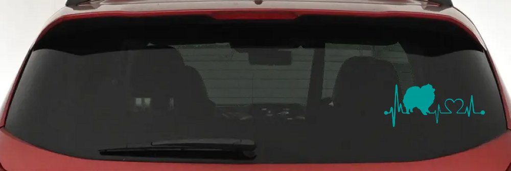 Pomeranian Dog Love Heartbeat Monitor Car or Truck Window Decal Sticker