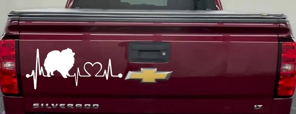 Pomeranian Dog Love Heartbeat Monitor Car or Truck Window Decal Sticker