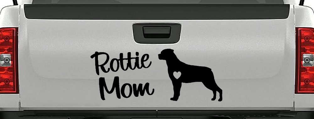 Rottie Mom Rottweiler Dog Car or Truck Window Decal Sticker (Black)