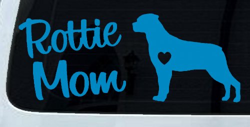 Rottie Mom Rottweiler Dog Car or Truck Window Decal Sticker (Blue)