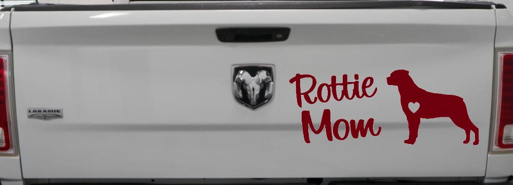 Rottie Mom Rottweiler Dog Car or Truck Window Decal Sticker (Burgundy)