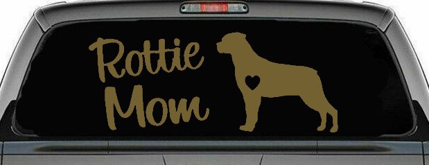 Rottie Mom Rottweiler Dog Car or Truck Window Decal Sticker (Gold)