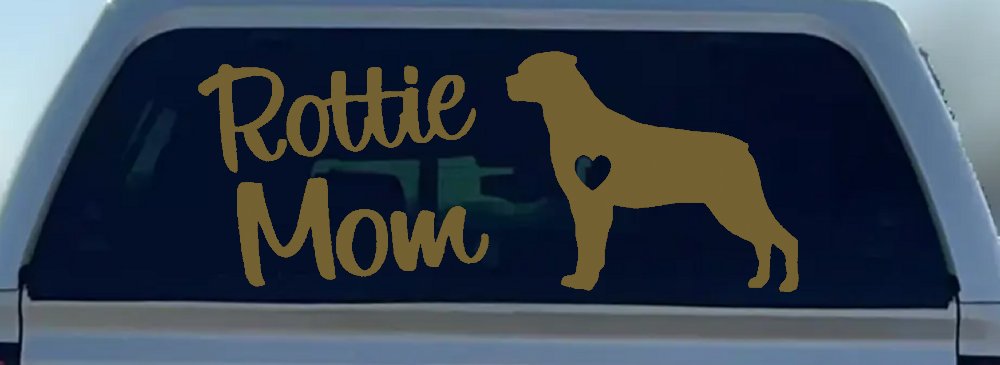 Rottie Mom Rottweiler Dog Car or Truck Window Decal Sticker (Gold)