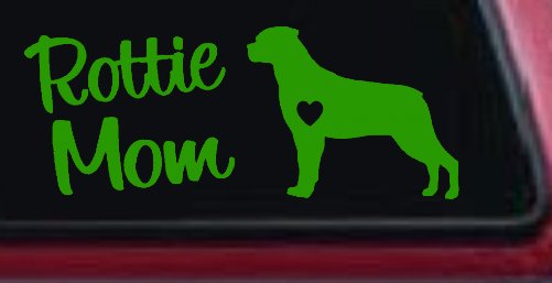 Rottie Mom Rottweiler Dog Car or Truck Window Decal Sticker (Lime)