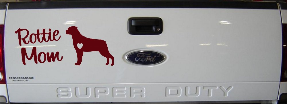 Rottie Mom Rottweiler Dog Car or Truck Window Decal Sticker (Purple Red)