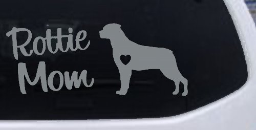 Rottie Mom Rottweiler Dog Car or Truck Window Decal Sticker (Telegrey)
