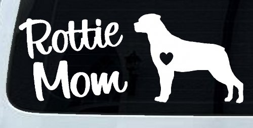 Rottie Mom Rottweiler Dog Car or Truck Window Vinyl Decal Sticker (White)