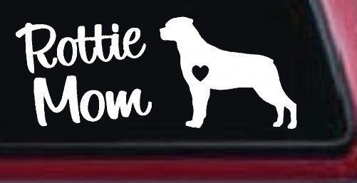 Rottie Mom Rottweiler Dog Car or Truck Window Decal Sticker (White)