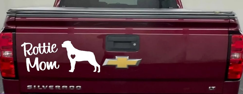 Rottie Mom Rottweiler Dog Car or Truck Window Decal Sticker (White)