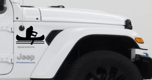 Bigfoot Sasquatch Canoe Funny Car or Truck Window Vinyl Decal Sticker (Black)