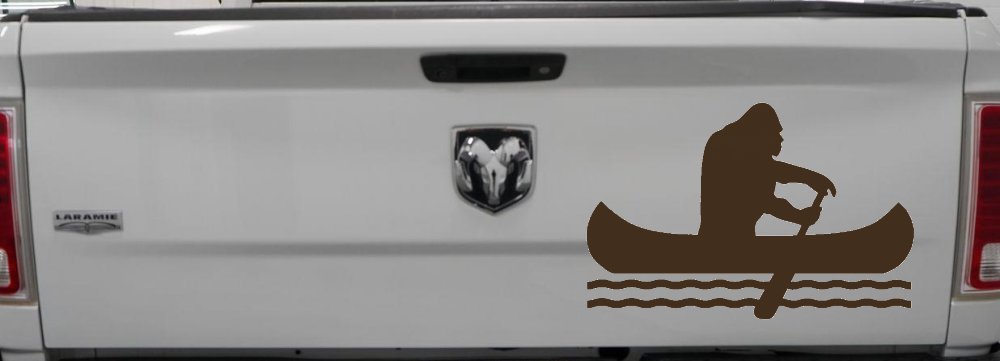 Bigfoot Sasquatch Canoe Funny Car or Truck Window Decal Sticker