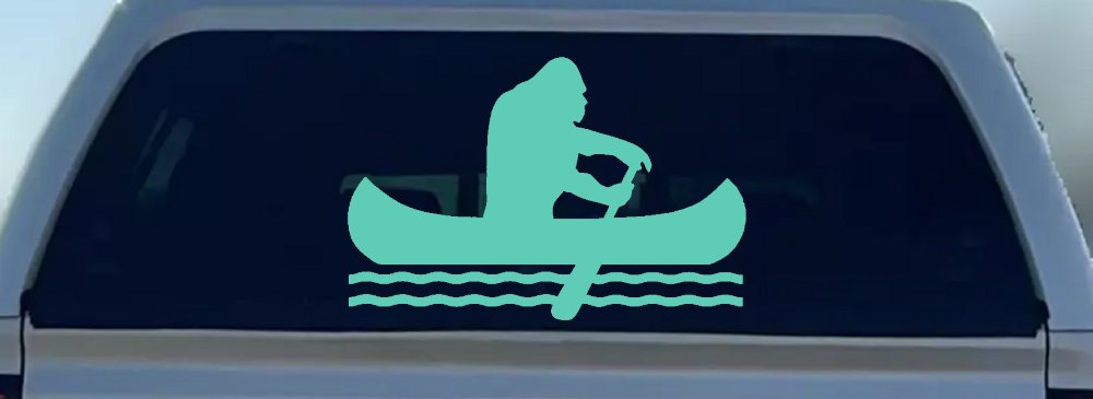 Bigfoot Sasquatch Canoe Funny Car or Truck Window Decal Sticker