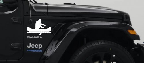 Bigfoot Sasquatch Canoe Funny Car or Truck Window Vinyl Decal Sticker (White)